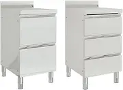 VRAXO Commercial Kitchen Cabinets 2 pcs Stainless Steel -48.1KG,3081934