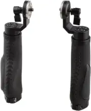 Aluminum Rosette Leather Handle Grip for Rosette Standard Accessory One Pair(Bla