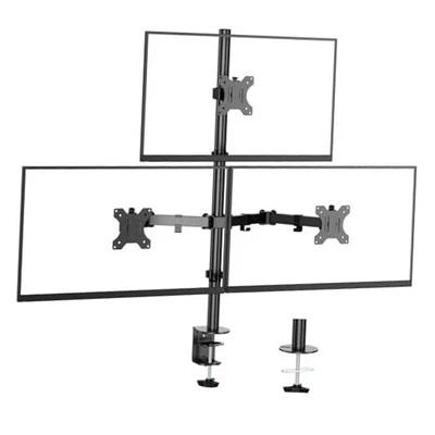 Triple Monitor Desk Mount for 17 to 32 inch Screens,Each Arm Holds up 17.6