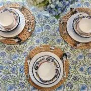 Kolka Senetti Hand Block-Printed & Sreen-Printed Textiles Tablecloth - Green