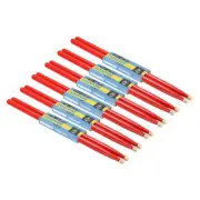 6 Pairs Maple Wood Drumstick Anti Slip Drum Stick 5A Red for Drumming Musical