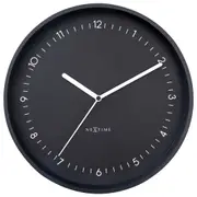 NeXtime Berlin Glass Analogue 30cm Hanging Wall Clock Decor Silent Sweep Black