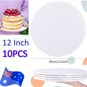 12 Inch Masonite Cake Board 5mm White Round 10pcs Wedding Baking Cake Cups Boxes