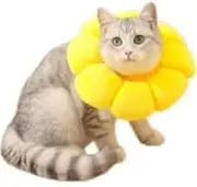 Cat Cone Collar Soft, Waterproof Cat Recovery Collar, Adjustable Soft Cone for Cats After Surgery (Yellow, L)