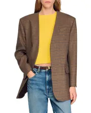 Sandro Oversized Checked Jacket