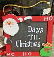 Chalk board countdown till santas xmas wooden hanging sign christmas