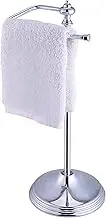 SunnyPoint Heavy Weight Classic Decorative Metal Fingertip Towel Holder Stand for Bathroom, Kitchen, Vanity and Countertops; Hanging Bar is 14.2" Height. (Chrome, 15.6" x 5.6" x 5.6")