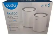 2 Pack CUDY AX1800 Whole Home Wi-Fi System M1800 White - New (Open Box)