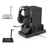 For Xbox X S Series Games Controller Charging Dock w/ Headset Mount Cooling Fan