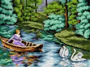 " Morning" Printed Canvas for Cross Stitch Tapestry Gobelin 2352J