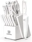 BRAVESTONE 15-Piece Kitchen Knife Set with Self-Sharpening Block, Dishwasher Saf