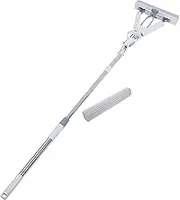 FONDOTIN 1 Set Squeeze Sponge Mop Folding Wet Dry Dual Mop for Tile Marble Laminate Floor Cleaning Durable High Absorption Easy to Use for Home Cleaning