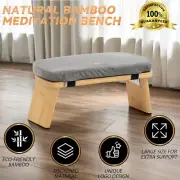 100%Bamboo Yoga Meditation Prayer SoftCushion Folding Stool Kneeling Calm Bench