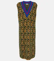 [Dries Van Noten] Dries Van Noten Intarsia midi dress AU 10 multicoloured