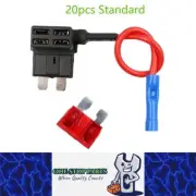 20 x Standard Blade Piggy Back fuse Connector with wire for add on Accessories