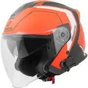 H586 BT Illus Black Orange Bluetooth Jet Helmet