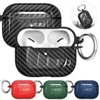 For Apple AirPods Pro 2nd Gen 2022 Shockproof Carbon Fiber Pattern Case+Keychain
