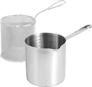 BESTOYARD Deep Frying Pan with Fry Basket Heat Resistant Pot Nonstick Stainless Steel for Cooking