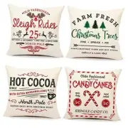 Farmhouse Christmas Pillow Covers 18x18 Set 18 X 18 inches Christmas, Set of 4