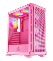 hydra-pk hydra mid tower gaming pc case w/ 6x 120mm argb fans, 366 rgb light ...