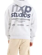 [Nena & Pasadena] Selection Box Fit Hoodie in Grey