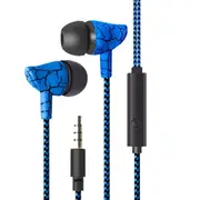 3 Pair Wired Crack Sports Headphone Super Bass 3.5Mm Earphone Earbud With Microphone Hands Free Headset Blue
