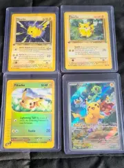 Lot of 4 Pokemon TCG: Pikachu Cards NM+ - Expedition Paldea Jungle Neo Genesis