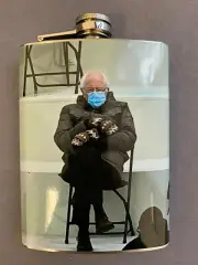 Bernie Mittens D1 8oz Stainless Steel Flask Drinking Whiskey Liquor
