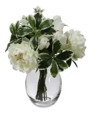 [Fusion] 36cm Peony and Rose Mixed Arrangement Artificial Flower Decor in Multi