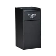 Waste Receptacle Black Trash Garbage Can Fast Food Tray Quick Order Restaurant