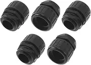 X AUTOHAUX M25x1.5 Cable Glands 25mm / 0.98" Bellows Waterproof Tensile Joint Straight-Through PA6 Nylon Black 5 Pcs