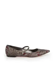 Floral Jacquard Pattern Flats