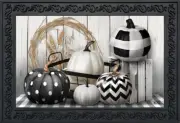Briarwood Lane - Black & White Pumpkins Doormat 18" x 30" DMBL-D01616