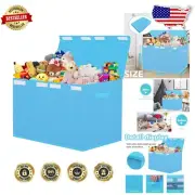Multipurpose Collapsible Toy Chest - Lightweight Blue Storage Box for Kids