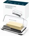 Airtight Flip-Top Butter Dish with Lid and Knife Spreader for Countertop and Ref
