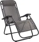 Zero Gravity Portable Reclining Lounge Foldable Outdoor Camping Beach Chair Grey