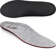 [WALK·HERO COMFORT AND SUPPORT] WALKHERO Wool Thermal Insoles - Wool Arch Supports Plantar Fasciitis Insert, Memory Foam Cushion Comfort Warm Fleece Shoe Insoles for Cold Weather (LightGray Mens 7)