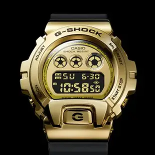 【CASIO 卡西歐】G-SHOCK 金屬錶圈 透明手錶(黑金_GM-6900G-9)