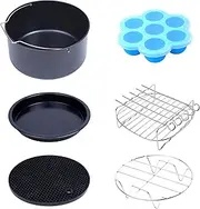 AUSPURE Kitchen Air Fryer Accessories Set of 6 Fit for Aus-Fry350 & AusFry-45N1 Air Fryers, BPA Free, Dishwasher Safe, Nonstick Coating
