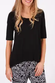 Half Sleeve Drapey Tee--THR-7091-B