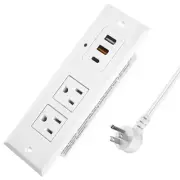 Recessed Power Strip PD 20W USB C Fast Charging Power Outlet Plug in 2AC Outl...