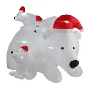 6ft Christmas Inflatable Decorations Polar with Santa Hat Blow Up Bear Family