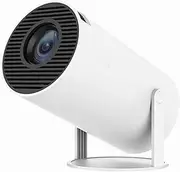 Mini Projector, Portable Projector with 4K 1080P, WiFi6 and Bluetooth 5.0, Android 11, Auto Keystone Correction, 180° Rotatable Projector for Outdoor, Home Theater, Laptop, PC, Smartphone (White),