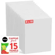 Small Canvases for Painting - (15 Pack) 8x10 Canvas Panels - 100% Cotton, Pri...