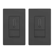 ELEGRP 2-Pack Slide Dimmer Switch for LED, CFL Bulbs Single Pole 3-Way, Black