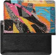 [ADASGHBY] Passport Cover With Card Slots Leather Passport Holders Fruit Harvest Waterproof Passport Holder Covers Case for Travel, A Colorful Quilt, One size