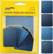 Denim Iron-on Patches Inside & Outside 100% Cotton, 12 Shades of Blue, 3"x4 1/4"