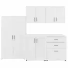 Universal 92W 5 Piece Modular Storage Set in White - Engineered Wood