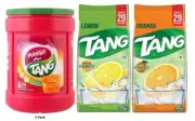 Tang Mango Drink Mix Plastic Jar 750g + Lemon/Orange Refill 2x500g - 3 Pack