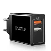30W QC3.0 Dual USB Charger Travel Wall Charger EU Plug For Oneplus 6T Xiaomi Mi8 Pocophone F1